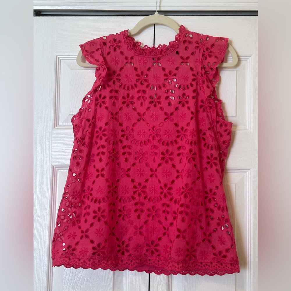NWT J Crew Pink Eyelet Top
